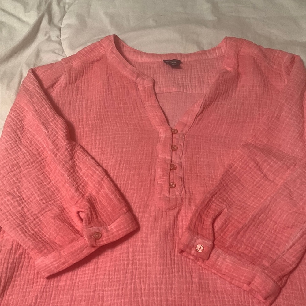 Haggar cotton gauze top. Orange cantaloupe colour